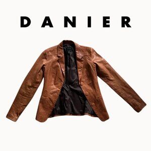 Danier Cognac Leather Jacket 2XS